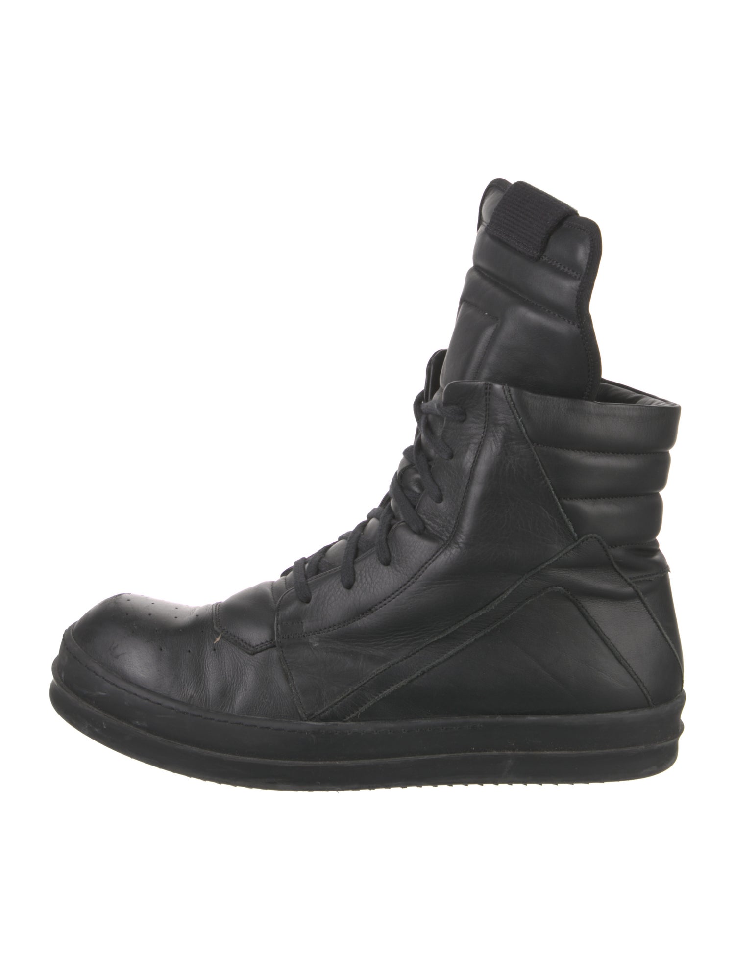 Rick Owens Leather Lace-Up Boots