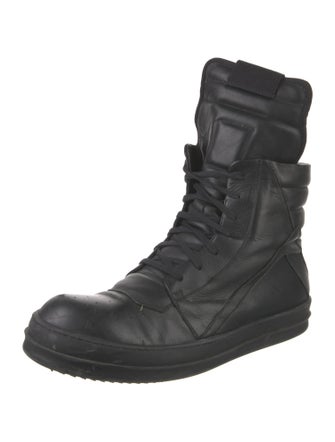 Rick Owens Leather Lace-Up Boots