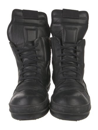 Rick Owens Leather Lace-Up Boots