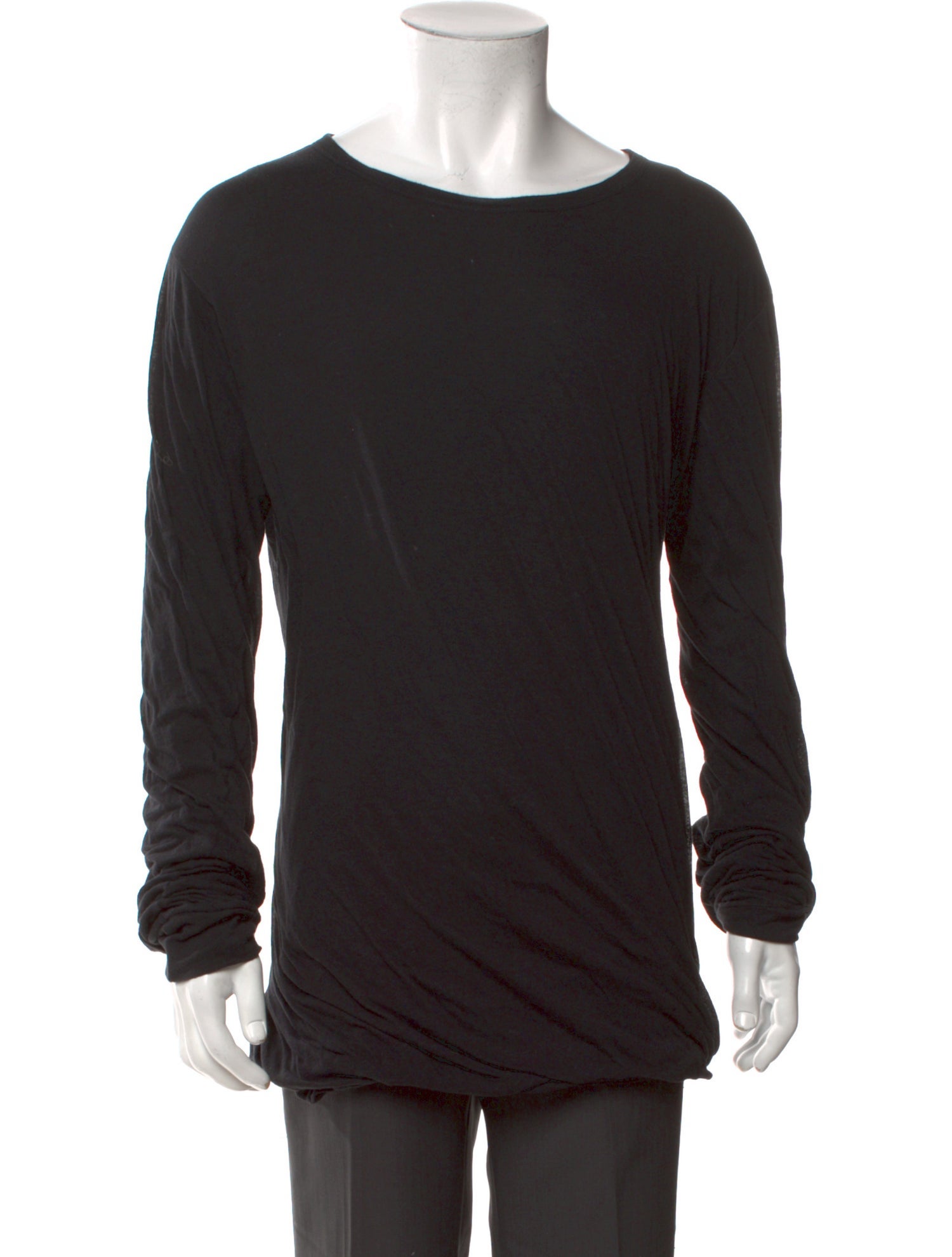Rick Owens Scoop Neck Long Sleeve T-Shirt