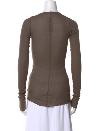 Rick Owens Scoop Neck Long Sleeve Top