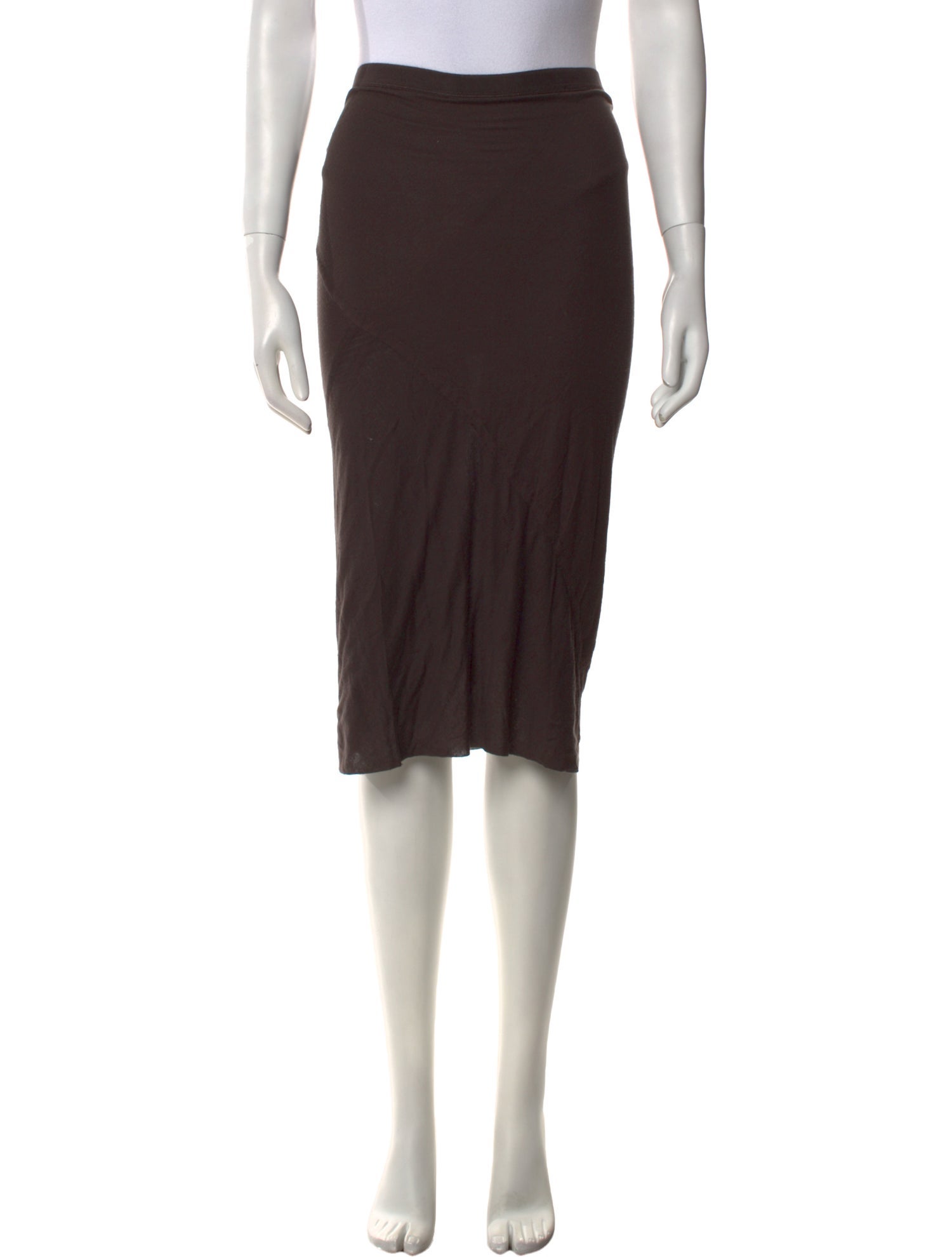 Rick Owens Raw-Edge Trim Knee-Length Skirt