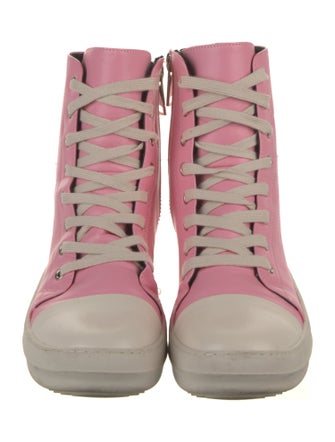 Rick Owens Leather Wedge Sneakers