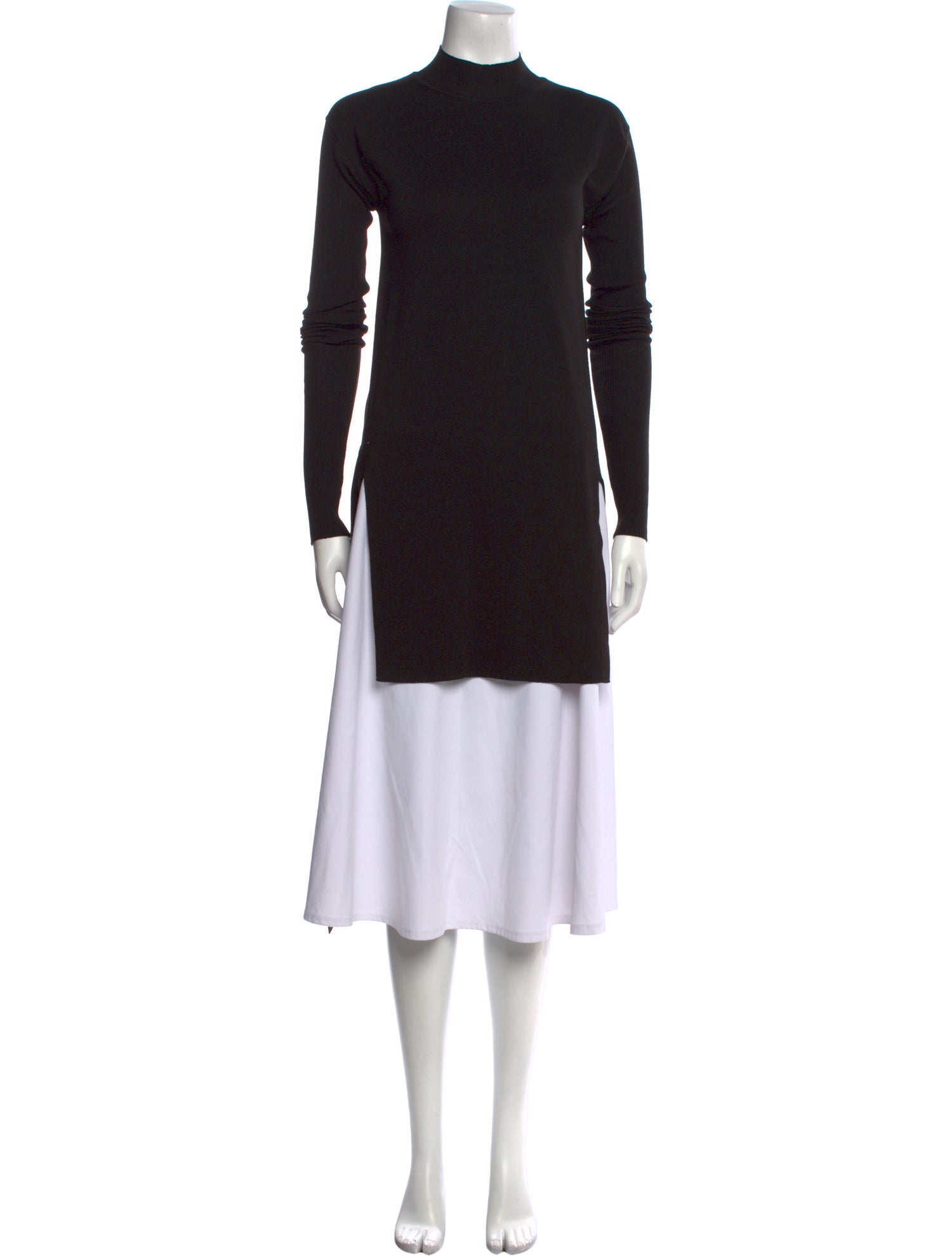 Rick Owens Virgin Wool Mock Neck Tunic