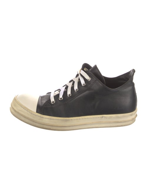 Rick Owens Leather Colorblock Pattern Sneakers