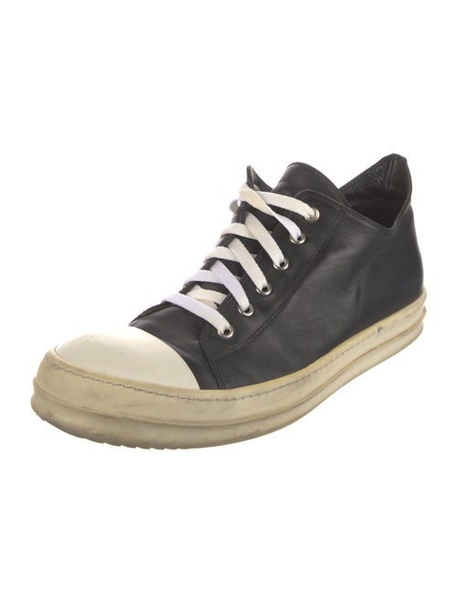 Rick Owens Leather Colorblock Pattern Sneakers