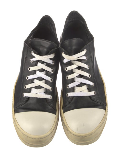 Rick Owens Leather Colorblock Pattern Sneakers