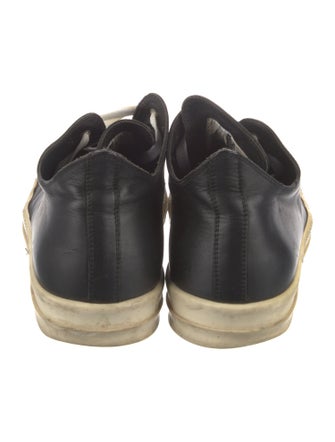 Rick Owens Leather Colorblock Pattern Sneakers