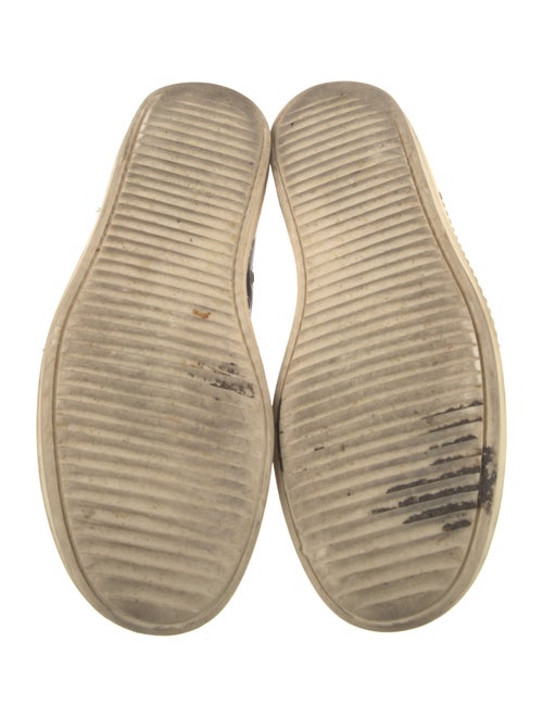 Rick Owens Leather Colorblock Pattern Sneakers