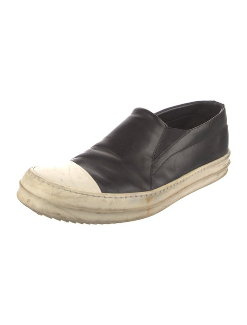 Rick Owens Leather Colorblock Pattern Loafer Sneakers