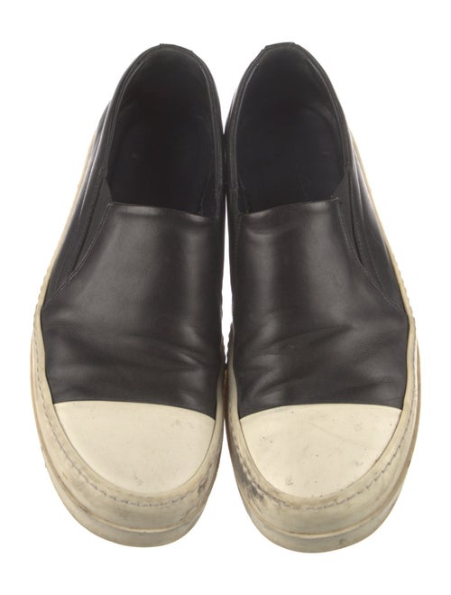 Rick Owens Leather Colorblock Pattern Loafer Sneakers