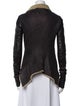 Rick Owens Lamb Leather Colorblock Pattern Biker Jacket