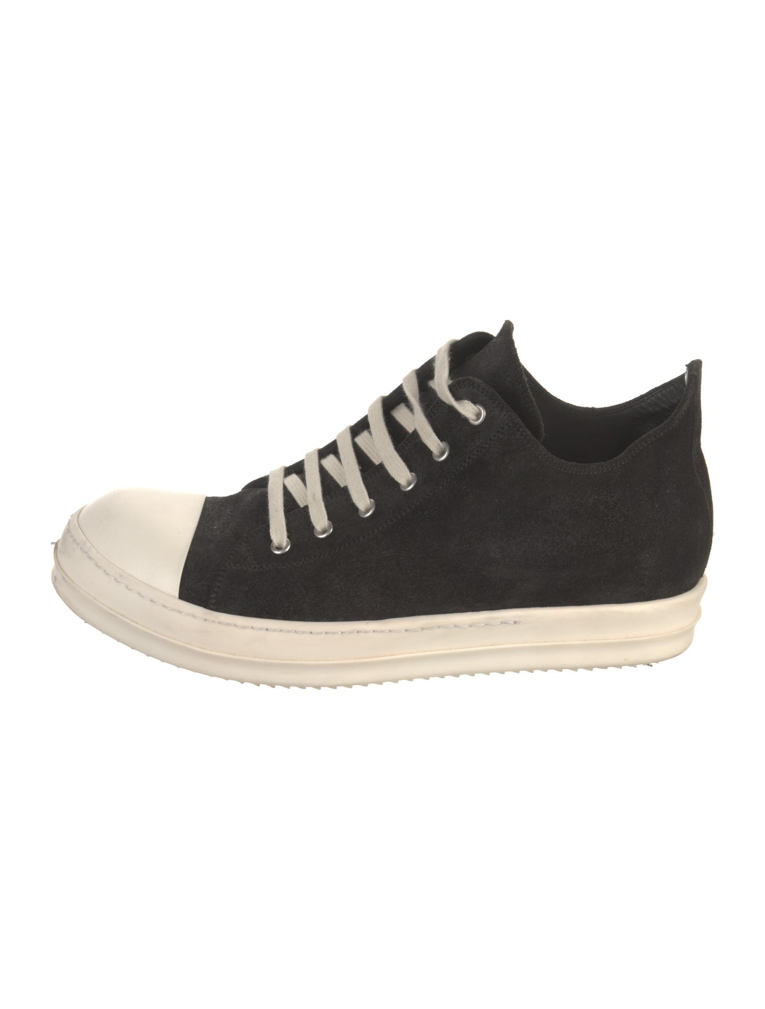 Rick Owens Leather Colorblock Pattern Sneakers