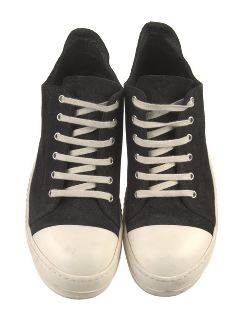 Rick Owens Leather Colorblock Pattern Sneakers