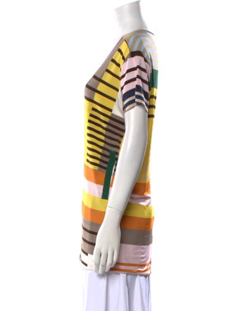 Rick Owens Striped V-Neck T-Shirt