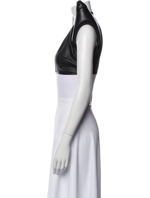 Rick Owens Lamb Leather Plunge Neckline Crop Top