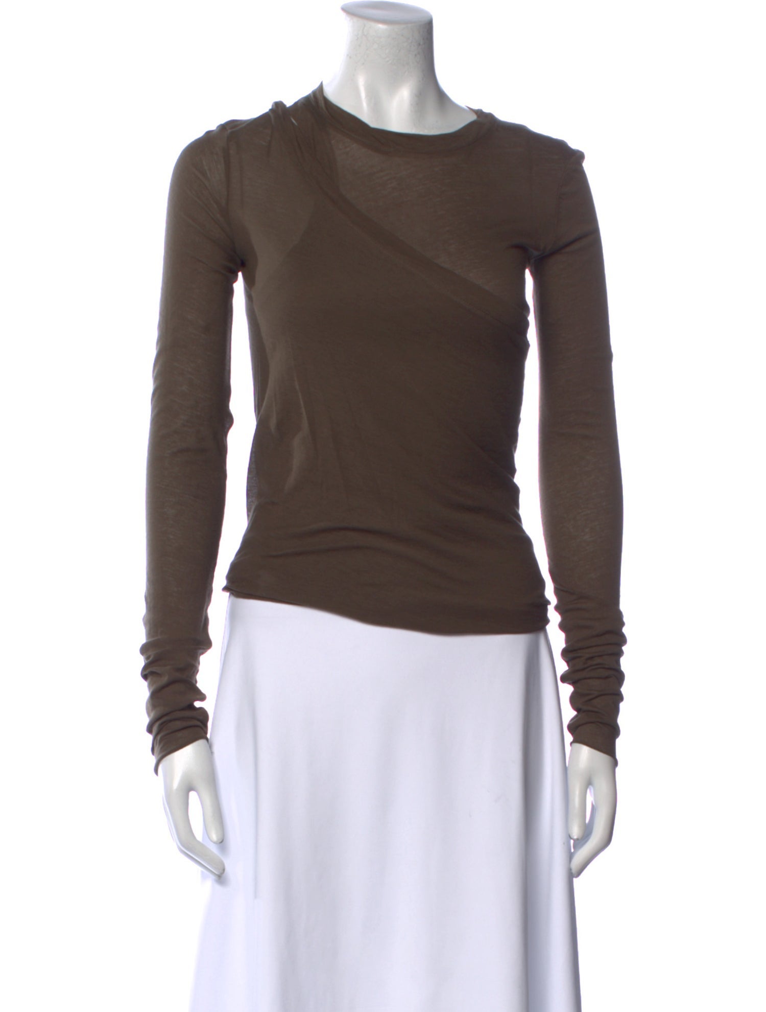 Rick Owens Bateau Neckline Long Sleeve Top