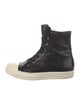 Rick Owens Leather Colorblock Pattern Sneakers