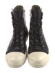 Rick Owens Leather Colorblock Pattern Sneakers