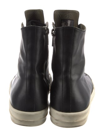 Rick Owens Leather Colorblock Pattern Sneakers