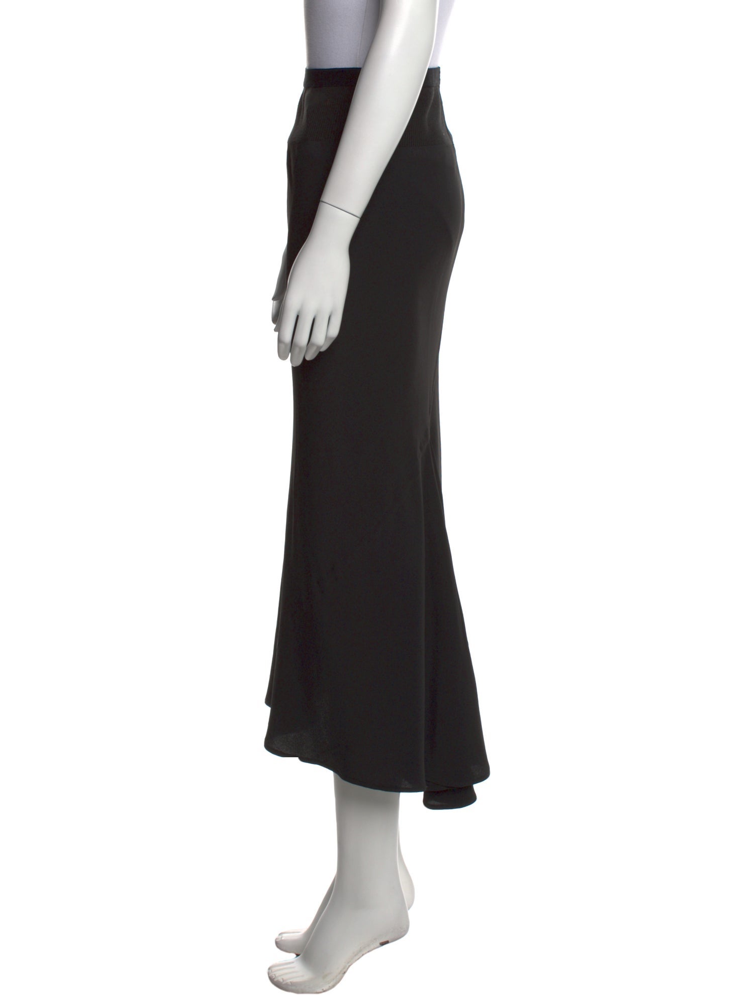Rick Owens Raw-Edge Trim Midi Length Skirt