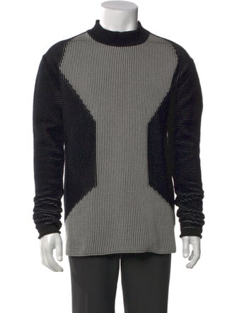 Rick Owens Colorblock Pattern Crew Neck Pullover