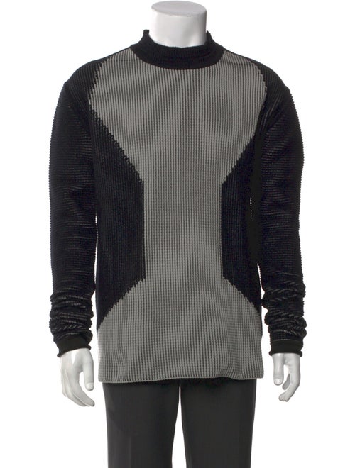 Rick Owens Colorblock Pattern Crew Neck Pullover