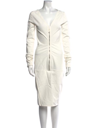 Rick Owens V-Neck Midi Length Dress