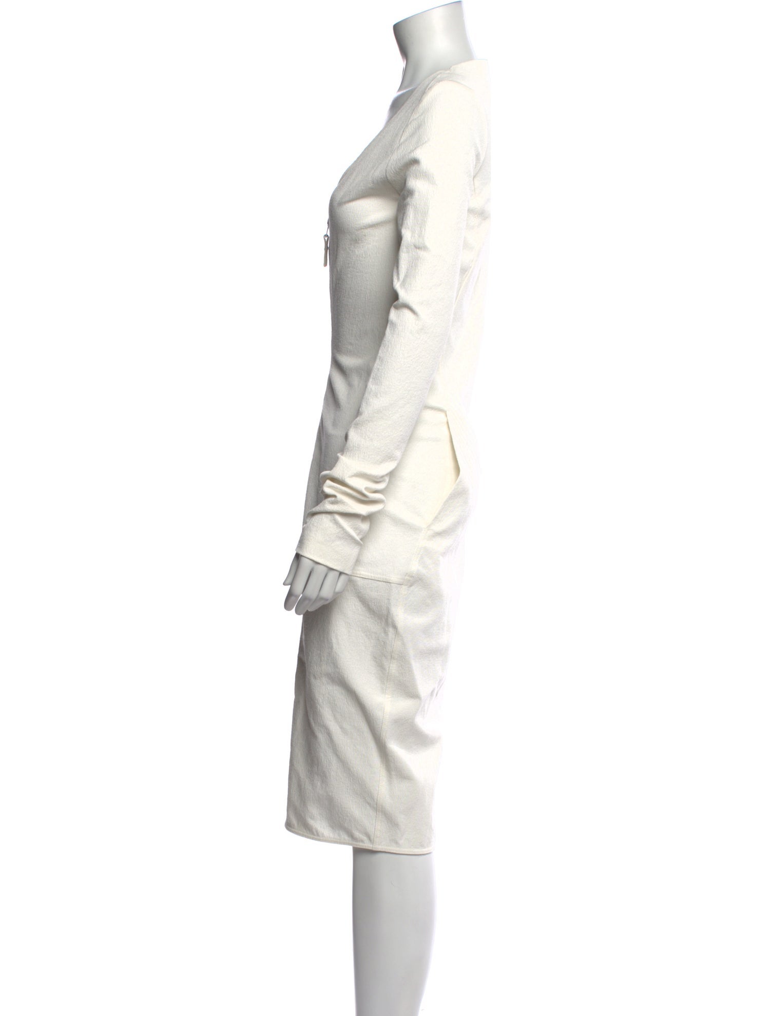 Rick Owens V-Neck Midi Length Dress