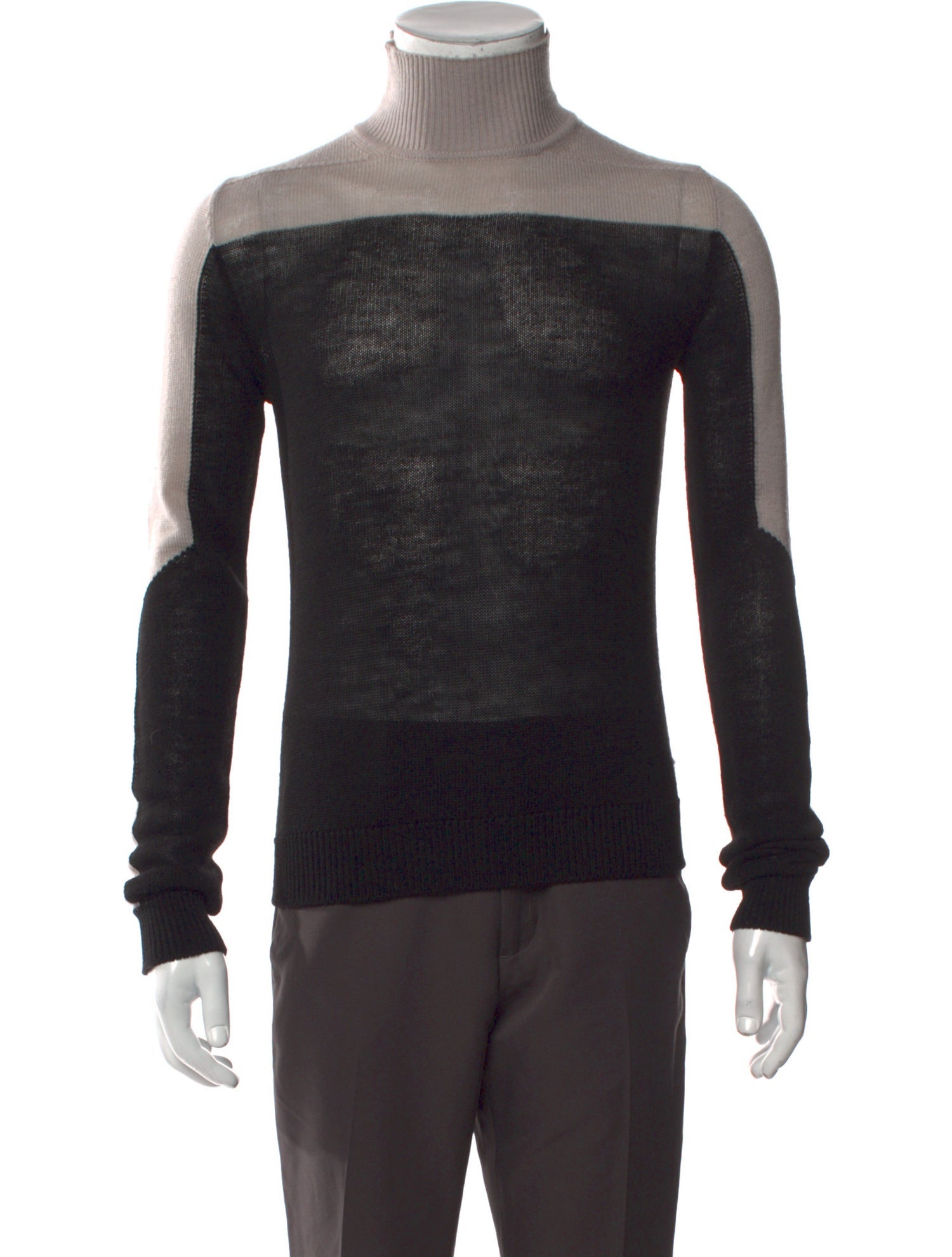 Rick Owens Virgin Wool Colorblock Pattern Pullover