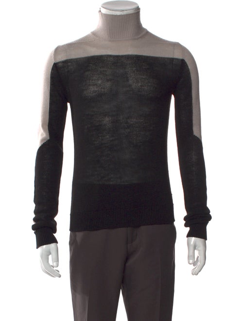 Rick Owens Virgin Wool Colorblock Pattern Pullover