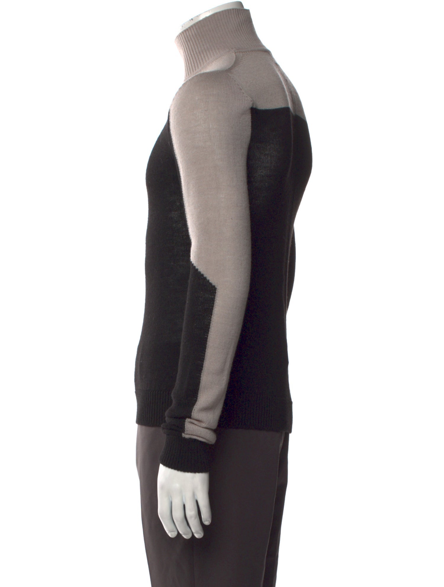 Rick Owens Virgin Wool Colorblock Pattern Pullover
