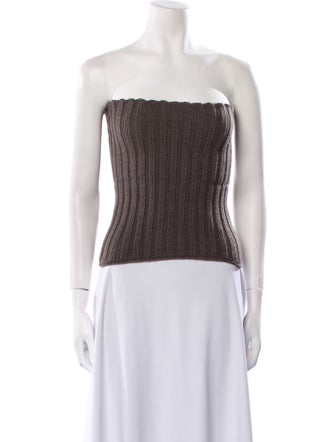 Rick Owens Cashmere Strapless Crop Top