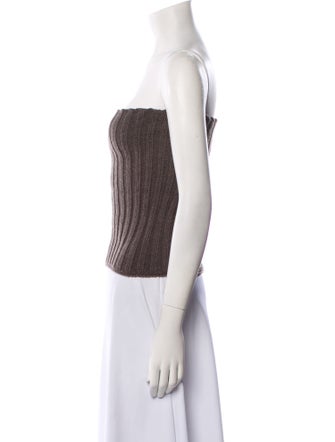 Rick Owens Cashmere Strapless Crop Top