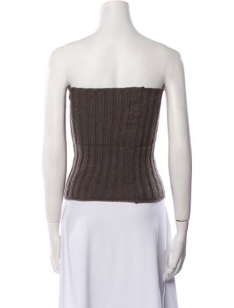 Rick Owens Cashmere Strapless Crop Top