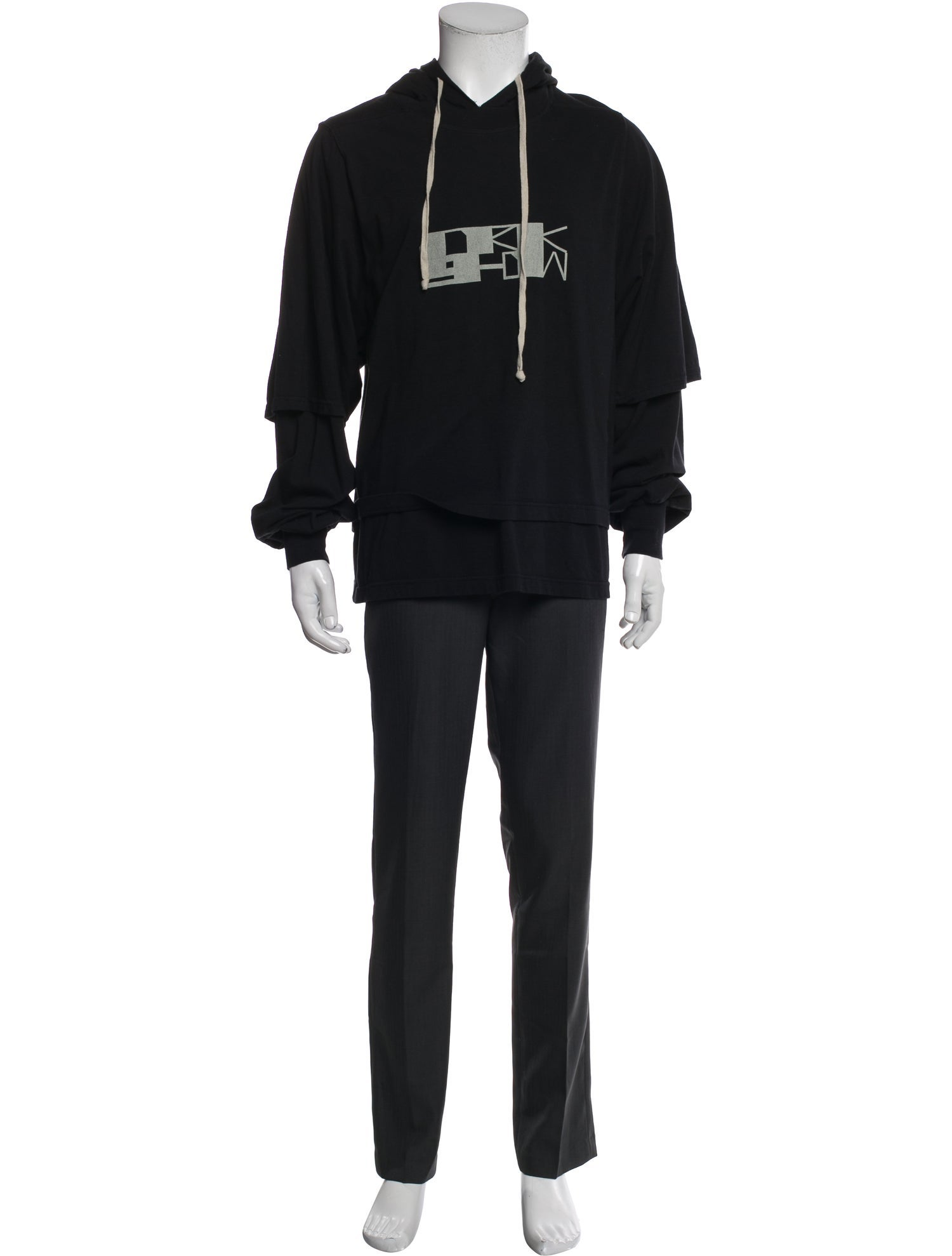 Rick Owens Graphic Print Crew Neck Hoodie