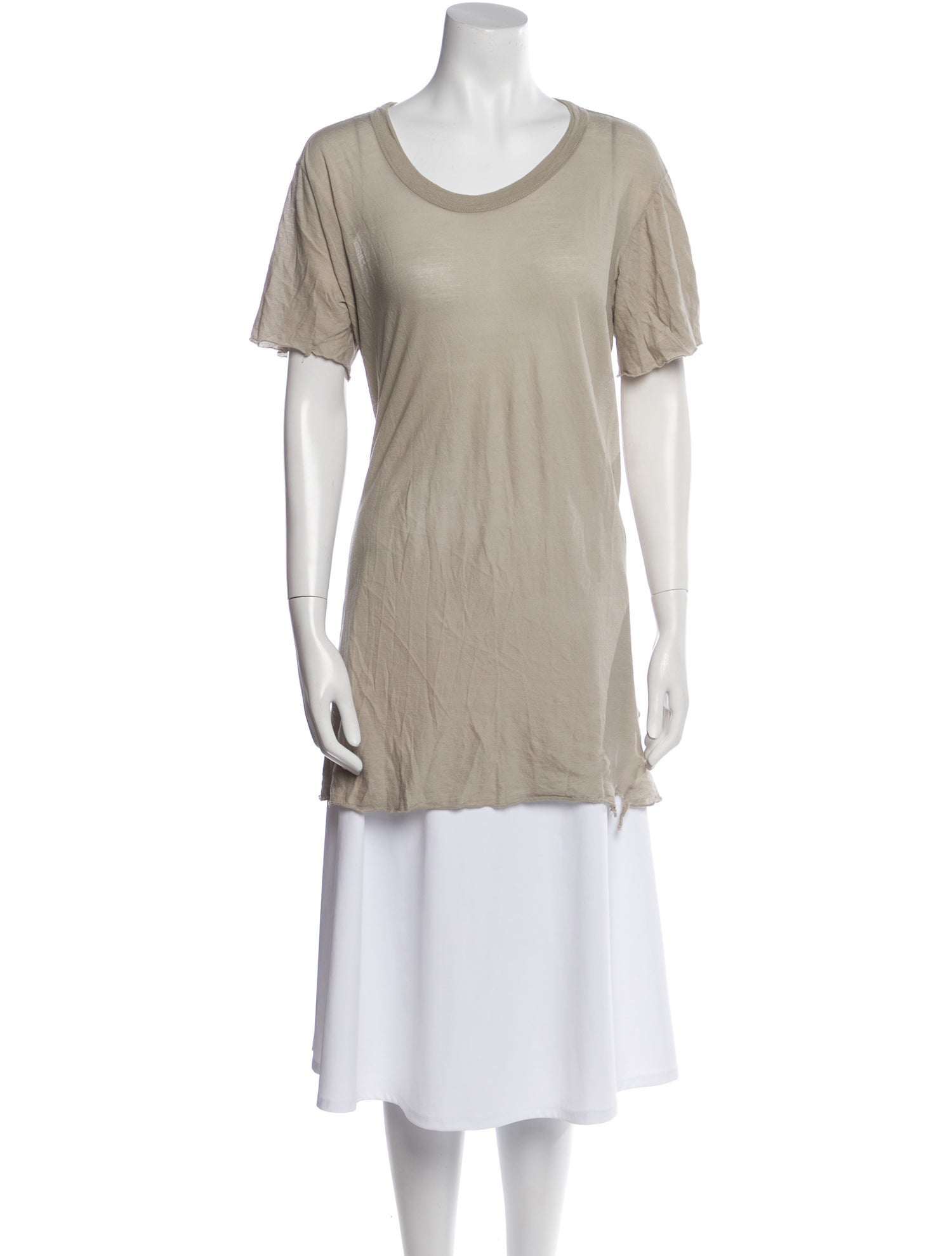 Rick Owens Scoop Neck Short Sleeve T-Shirt