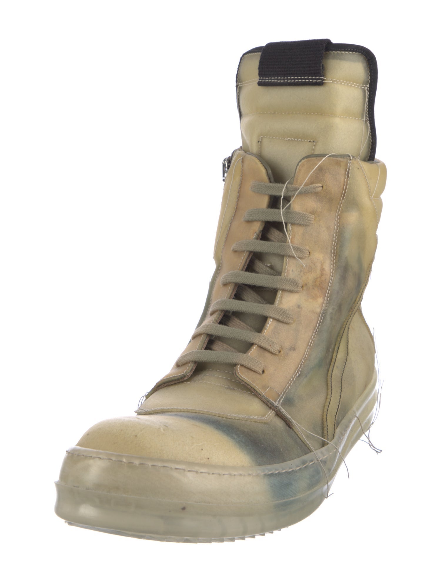 Rick Owens Leather Lace-Up Boots