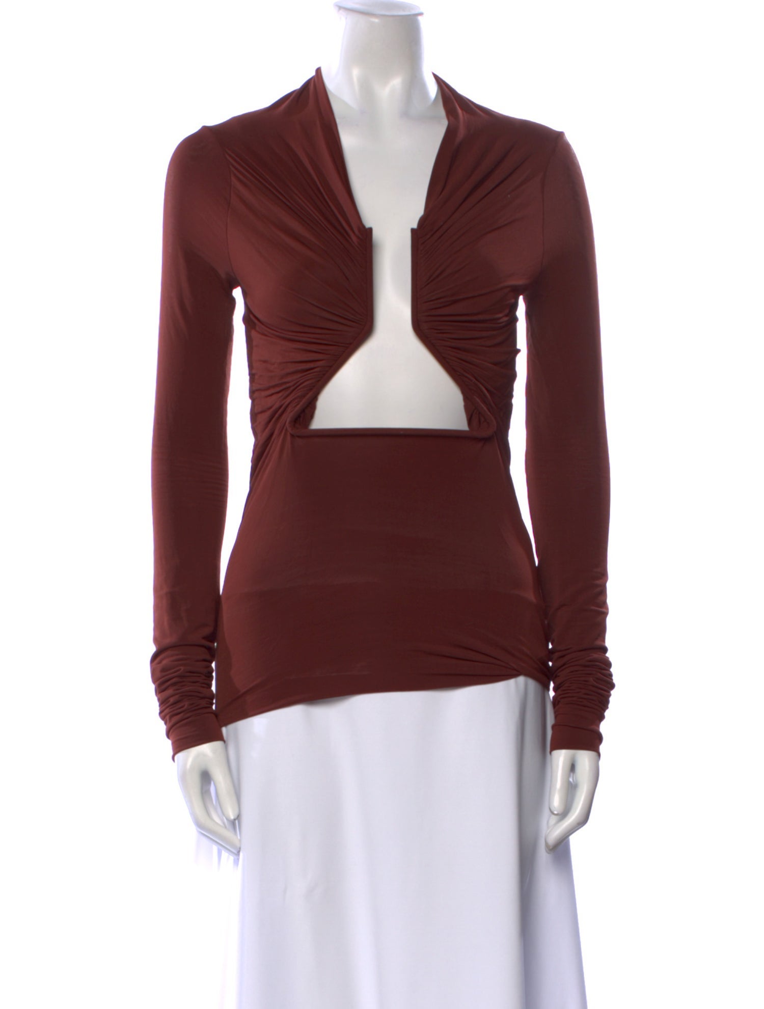 Rick Owens V-Neck Long Sleeve Bodysuit