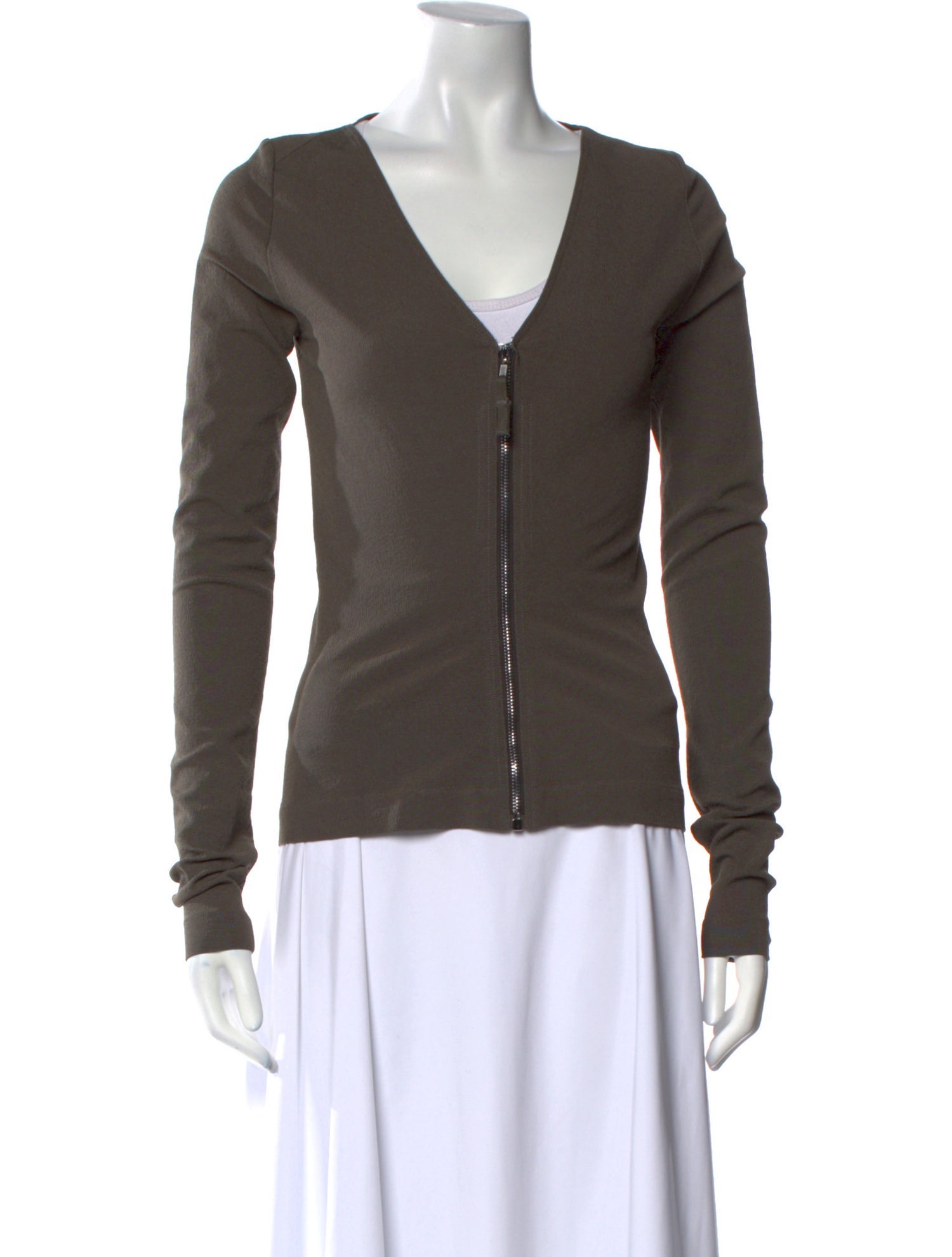 Rick Owens V-Neck Long Sleeve Top