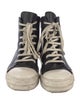 Rick Owens Leather Colorblock Pattern Sneakers