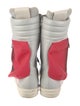 Rick Owens Leather Colorblock Pattern Sneakers
