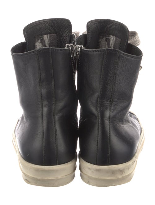 Rick Owens Leather Colorblock Pattern Sneakers