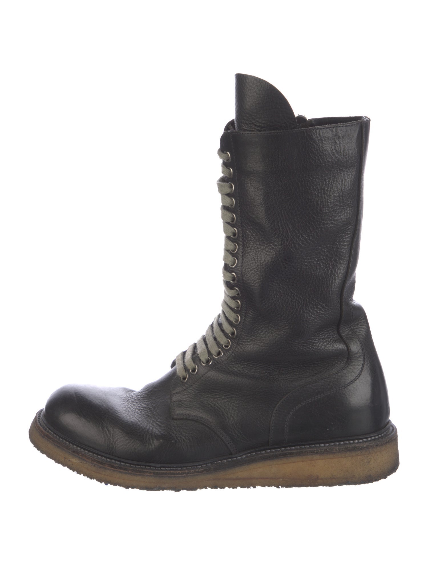 Rick Owens Leather Combat Boots