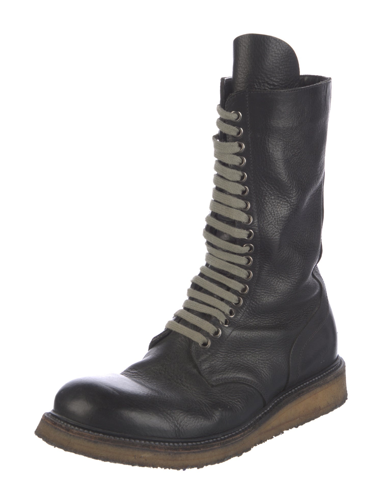 Rick Owens Leather Combat Boots