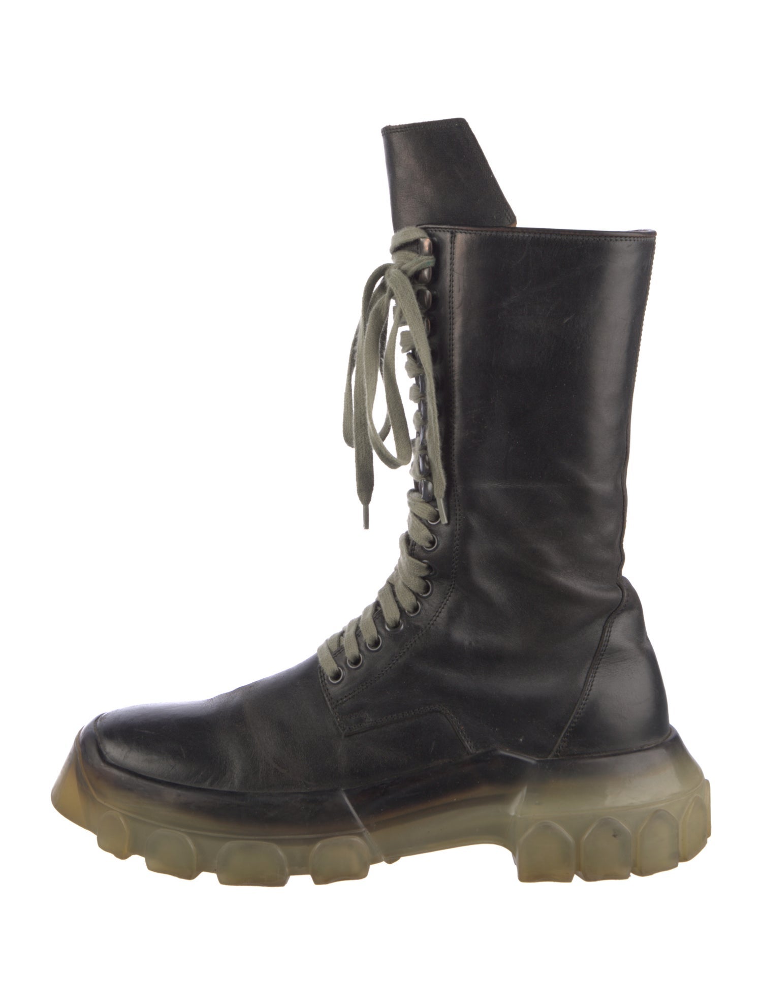 Rick Owens Leather Combat Boots