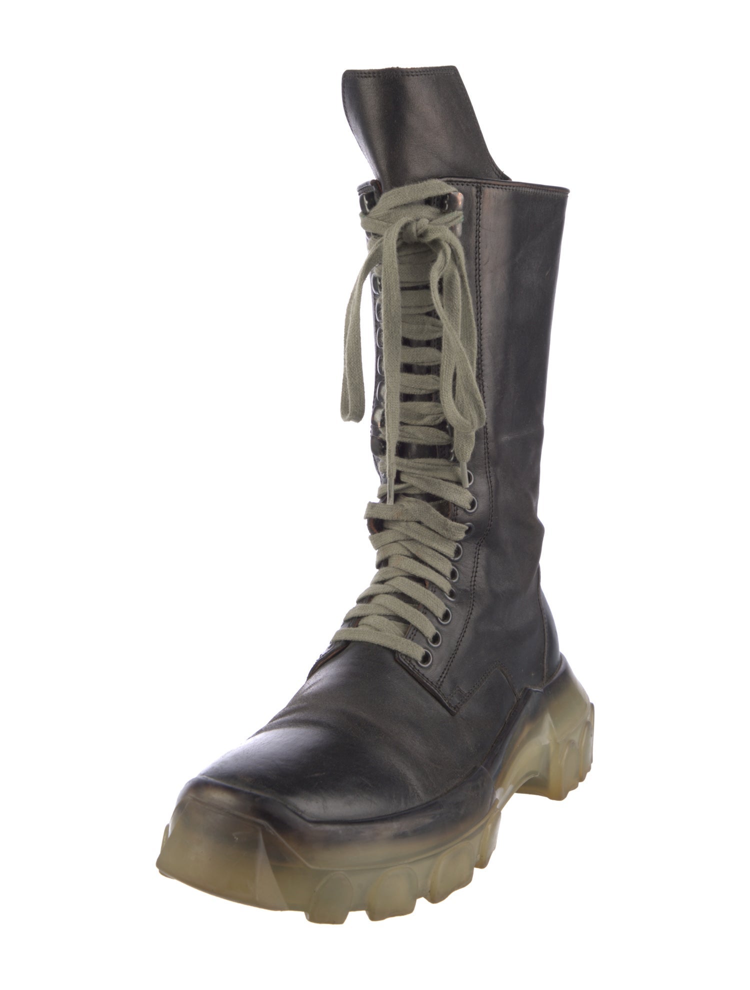 Rick Owens Leather Combat Boots