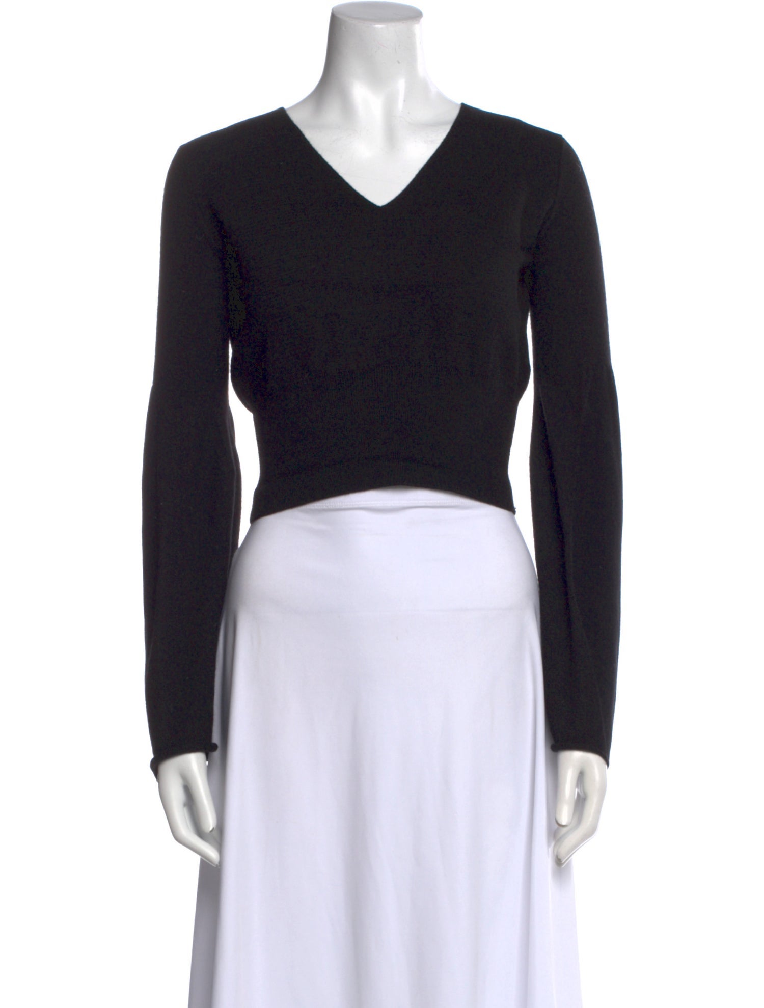 Rick Owens Wool V-Neck Crop Top