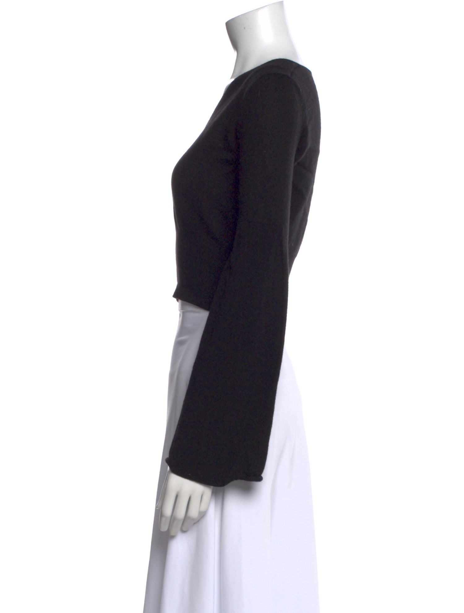 Rick Owens Wool V-Neck Crop Top