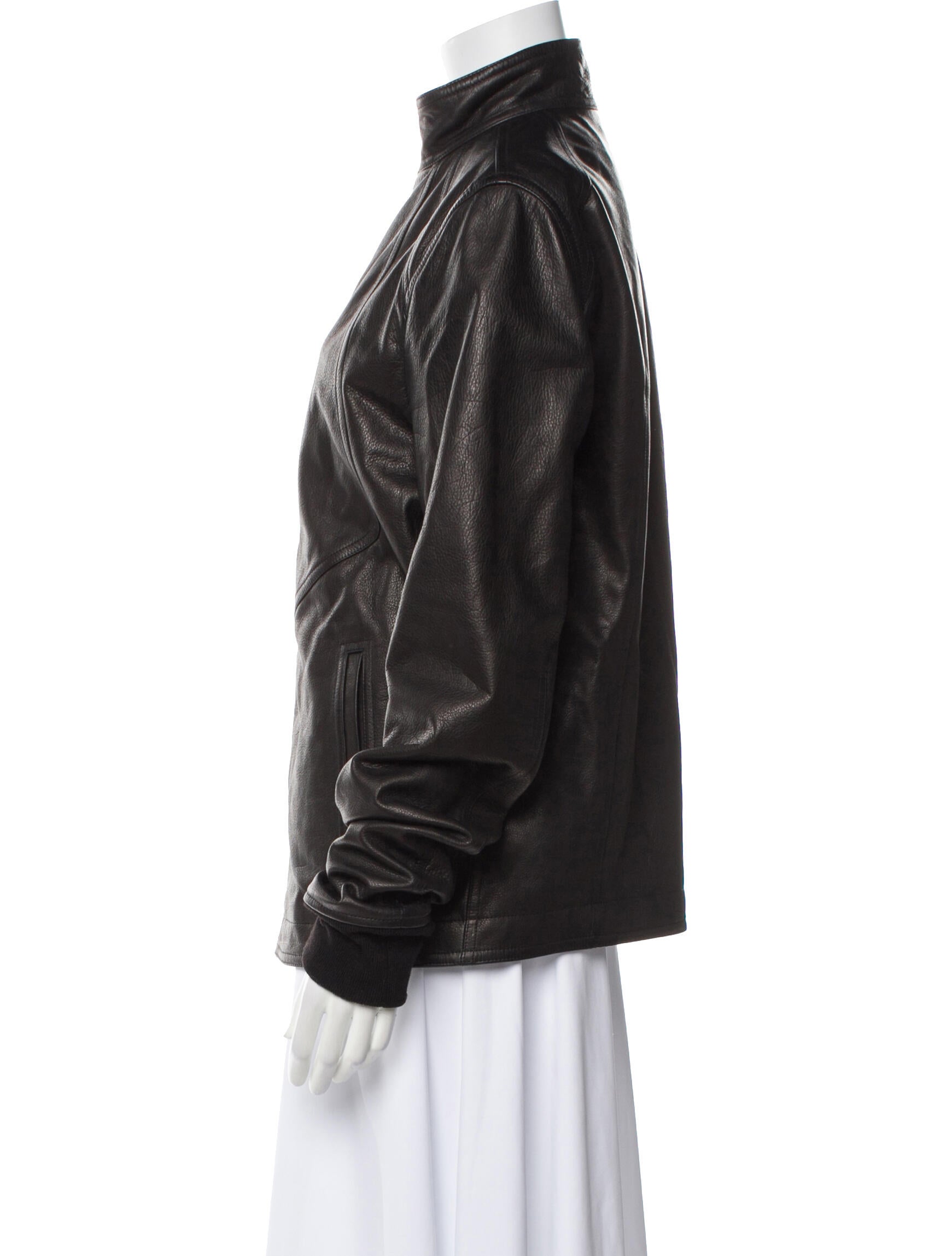 Rick Owens 2018 'Sisyphus' Intarsia High Neck Moto Jacket w/ Tags